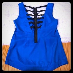 3/$15 Sexy Blue Tank with Cage Back